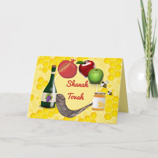 Editable Rosh Hashanah Shanah Tovah Card Kort (Framsida)