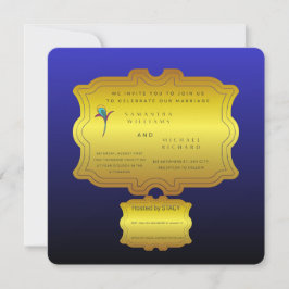 Editable Royal Blue Elegant Wedding Invite | Custo Inbjudningar