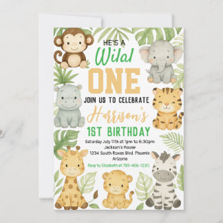Editable Safari Birthday-inbjudan Inbjudningar