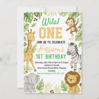 Editable Safari Birthday-inbjudan Inbjudningar