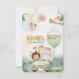 Editable Safari Birthday Invitation Inbjudningar
