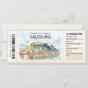 Editable Salzburg Flygplan biljett, Österrike Resa Inbjudningar