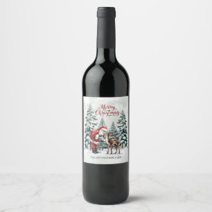 Editable Santa Vin Flaska etikett