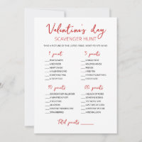 Editable Scavenger Hunt Valentine Day-kort