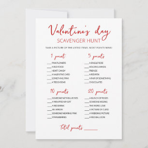 Editable Scavenger Hunt Valentine Day-kort Inbjudningar