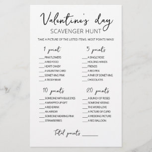Editable Scavenger Hunt Valentine Day-spel