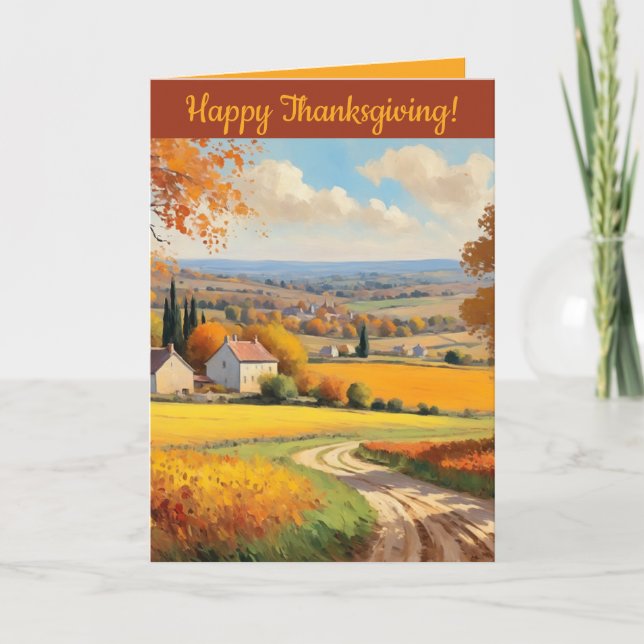 Editable Scenia Thanksgiving Day Hälsning Kort (Framsida)
