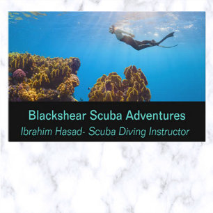 Editable Scuba Äventyr och Lessons Visitkort