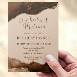 Editable Shades of Melanin Birthday-inbjudan Inbjudningar