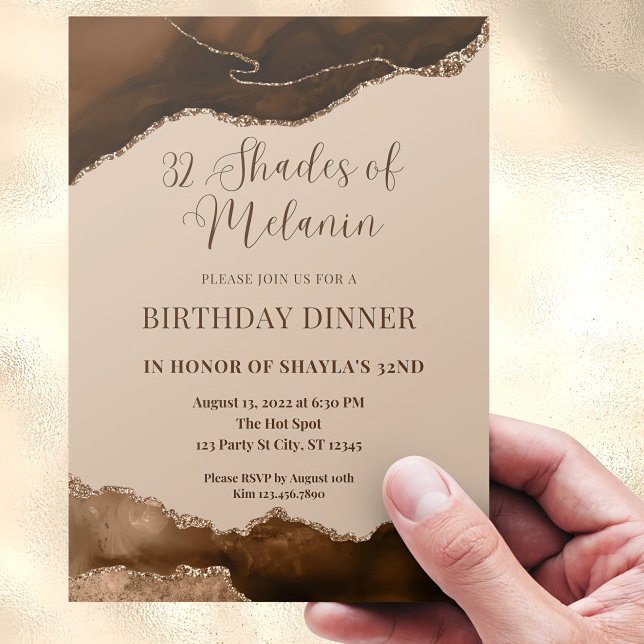 Editable Shades of Melanin Birthday-inbjudan Inbjudningar (Skapare uppladdad)