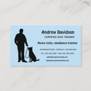Editable Silhouette Hund Trainer Visitkort