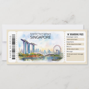 Editable Singapore Flygplan biljett, Singapore Res Inbjudningar