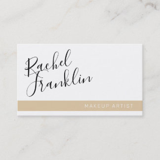 EDITABLE-skript namn modern chic vanlig svart sand Visitkort