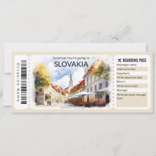Editable Slovakia Flygplan biljett, Slovakien Resa Inbjudningar
