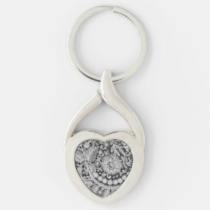 Editable Snöre Mor Day Heart Twisted Heart Silverfärgad Nyckelring