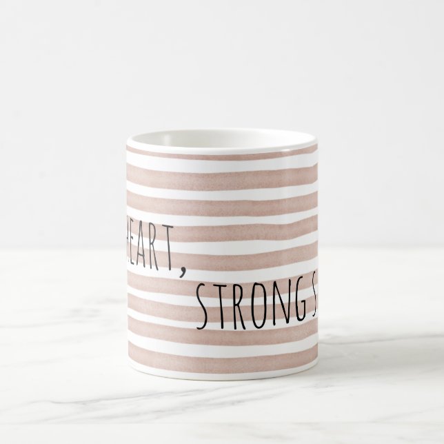 Editable Soft Heart Strong Soul Minimal Quote Mug  Kaffemugg (Center)