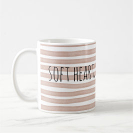 Editable Soft Heart Strong Soul Minimal Quote Mug  Kaffemugg