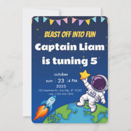 Editable Space Explorer Birthday Invite Inbjudningar