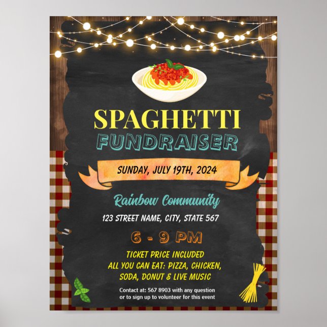 Editable Spaghetti-insamlare-flygare Poster (Framsidan)