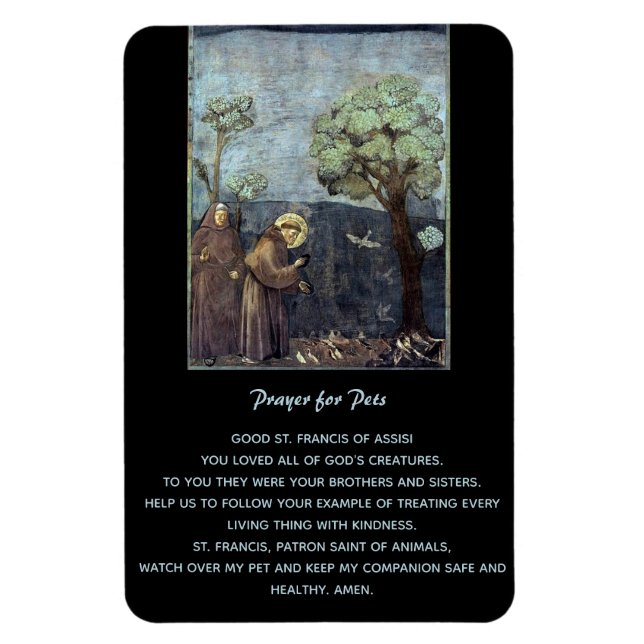 Editable St. Francis of Assisi Prayer for Pets Magnet (Vertikal)