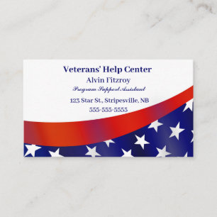Editable Stars och stripes Patriotic Visitkort