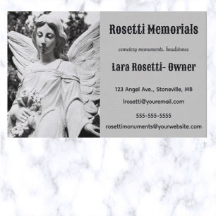Editable Stone Angel Monuments och Headstones Visitkort