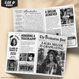 Editable Studenten Newspaper Notification Inbjudan