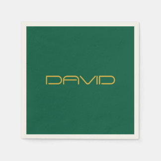Editable Stylish Text | Gold & Hunter Green Pappersservett