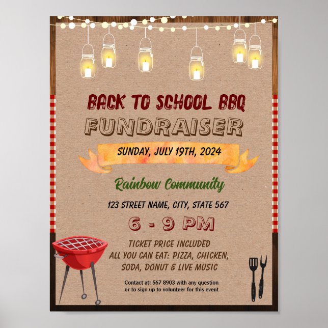 Editable Summer Bq-potluck-flygare Poster (Framsidan)