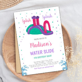 Editable Summer Stänk Party Inbjudan för flickor