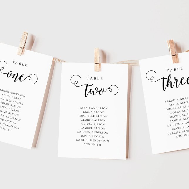 Editable Table Number Seating Chart Card Inbjudningar (Skapare uppladdad)