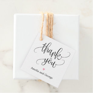 EDITABLE Tack Märkre FÄRG Loving Calligraphy Gåvor Etiketter