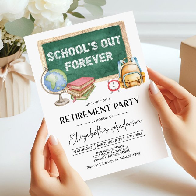 Editable Teacher Retirement Party Invitation (Digi Inbjudningar (Skapare uppladdad)