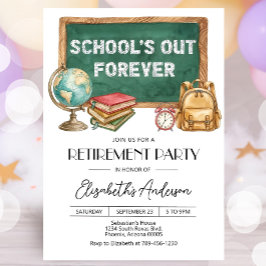 Editable Teacher Retirement Party Invitation (Digi Inbjudningar