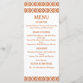 Editable Template African Print Wedding Menu Meny