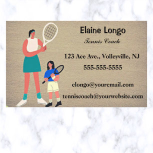 Editable Tennis Coach Visitkort