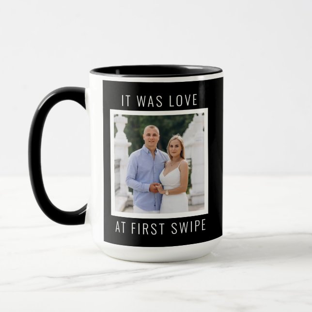 Editable Text and Custom Photo Valentine's Day  Mugg (Vänster)