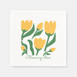 Editable Text Yellow Tulip Minimalist Aesthetic Pappersservett