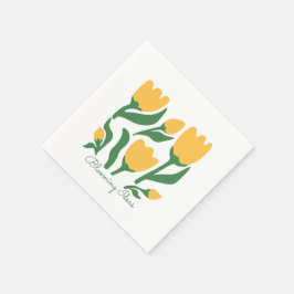 Editable Text Yellow Tulip Minimalist Aesthetic Pappersservett