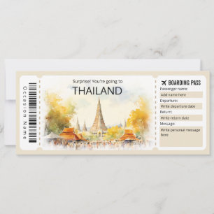 Editable Thailand Flygplan biljett Thailand Resa Inbjudningar