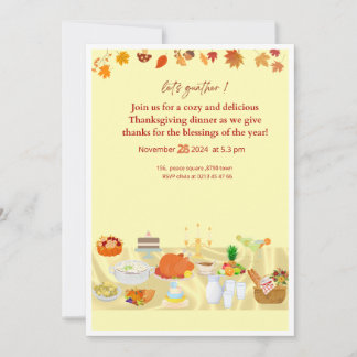 editable thanksgiving dinner invitation card with inbjudningar