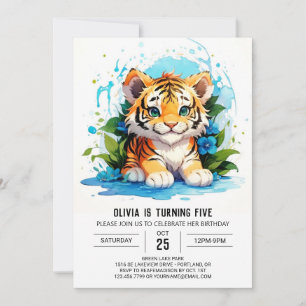 Editable Tiger Boy Birthday-inbjudan Inbjudningar