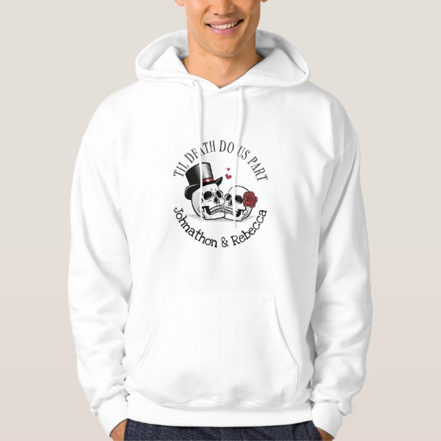 Editable Til Death Do US Part Bröllop Hoodie (Framsida)