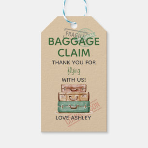 Editable Travel Theme Babydusch Tack Märkre Presentetikett