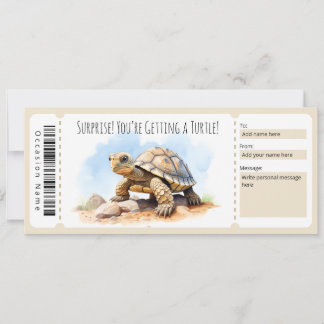 Editable Turtle Gift-certifikat för sköldpadda äls Inbjudningar