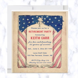Editable USA Patriotic Pension Inbjudningar