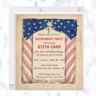 Editable USA Patriotic Pension Inbjudningar