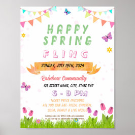 Editable Vår Fling-skolflygare Poster