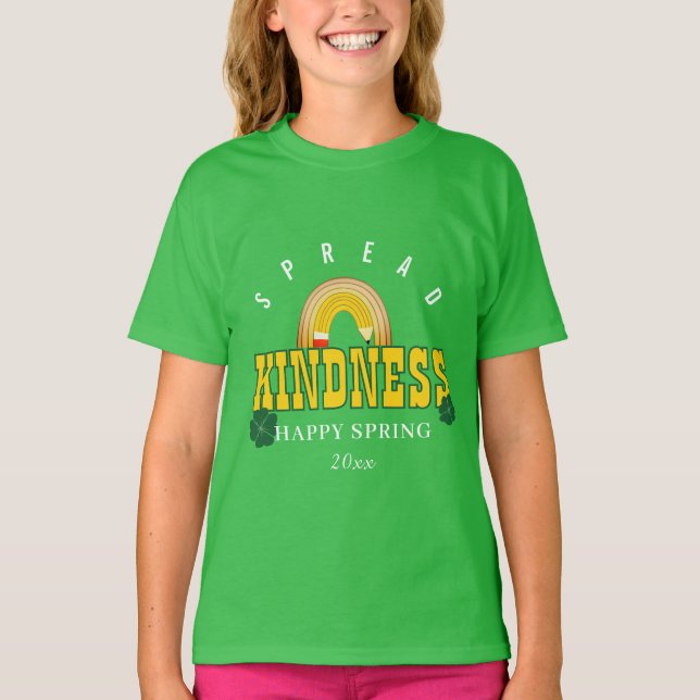 Editable Vår St. Patrick's Day Spread Kindness T Shirt (Framsida)
