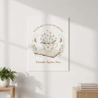 Editable Vintage Chamomile Flowers Illustration Poster